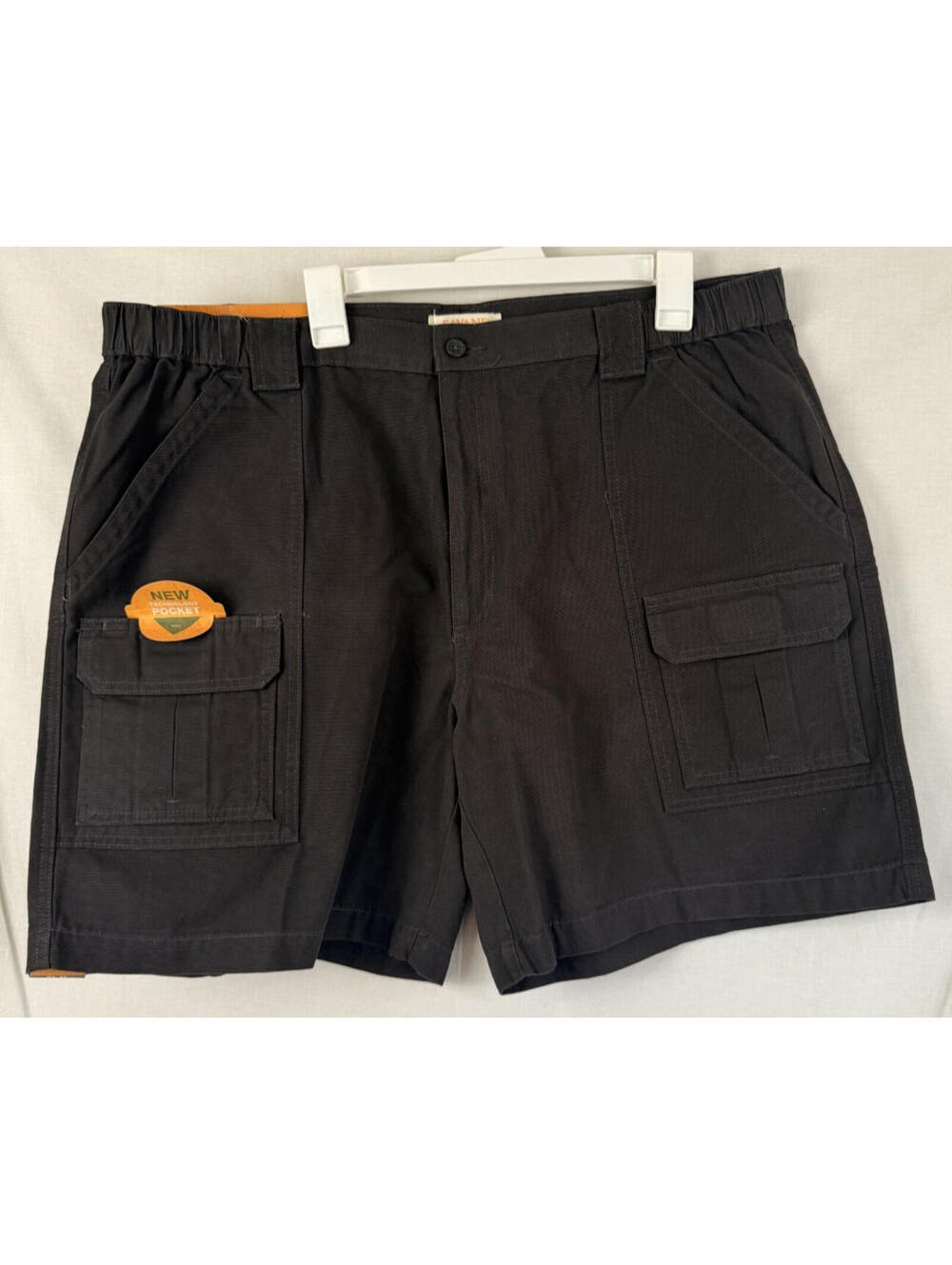 NEW - Savane Mens Hiking Cargo Shorts Size 42 Dark Gray Tech Pocket